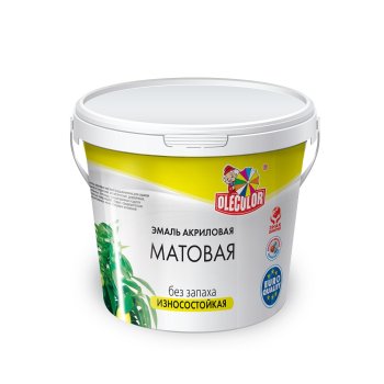 Эмаль акриловая универсальная Olecolor ABC-Farben белая матовая (пластик)  1 кг