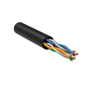 Кабель сетевой (витая пара) 4х2х24AWG б-305м черный IEK
