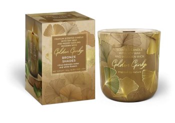 Свеча в стакане Золотой Гинко 1 шт