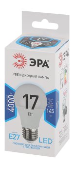 Лампа светодиодная ЭРА E27 17Вт 4000К нейтральный белый груша (А)