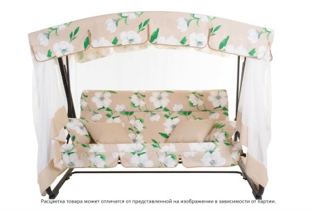 Качели садовые Турин Премиум FLOWER 244х144х181см 3-х местные 280кг