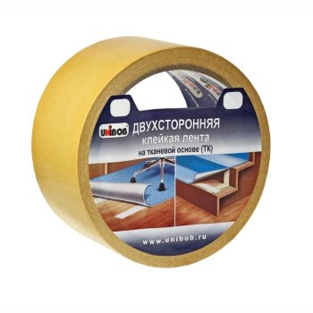 Лента двусторонняя UNIBOB 25 мм x 25м на тканевой основе белый