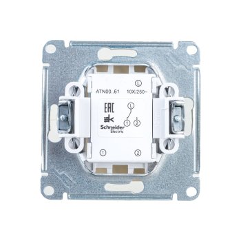 Переключатель встраиваемый Schneider Electric AtlasDesign 1 кл. бежeвый, без подсветки, арт. ATN000261