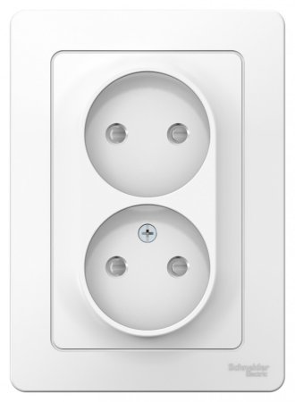 Розетка силовая двойная встраиваемая Schneider Electric Blanca без заземления, цвет белый, арт. BLNRS000121