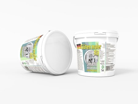 Эмаль акриловая универсальная Guten Maler белая 1 кг