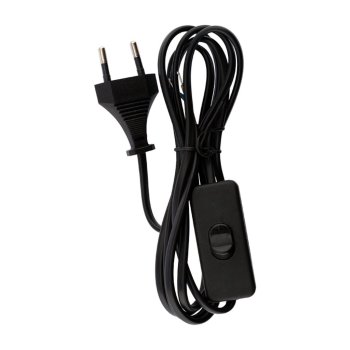 Шнур сетевой Rexant с выключателем без заземления 1,8 м 2,5А черный IP20