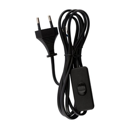 Шнур сетевой Rexant с выключателем без заземления 1,8 м 2,5А черный IP20