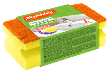 Губка Хозяюшка Мила большая 14,5х9х3,5 см 1 шт