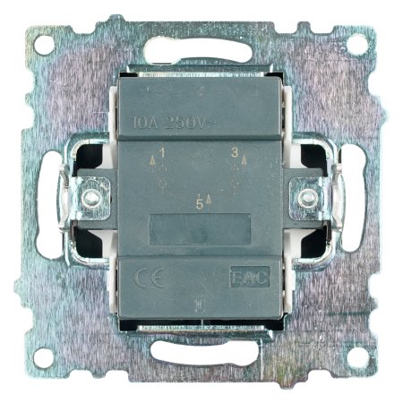 Выключатель встраиваемый STEKKER Катрин 2 кл. черный, без подсветки, арт. GLS10-7104-05