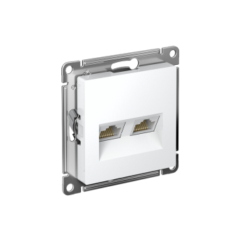 Розетка компьютерная двойная Schneider Electric AtlasDesign цвет белый, арт. ATN000185