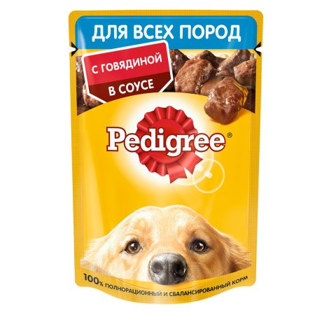 Корм консервированный для собак Pedigree говядина в соусе 85г