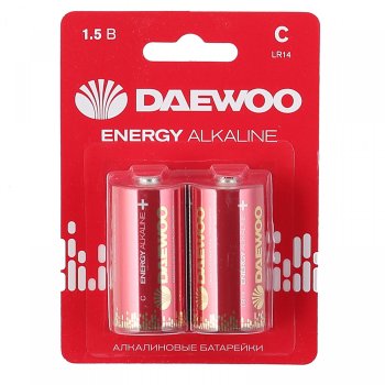 Батарейка щелочная DAEWOO ENERGY Alkaline LR14 (C) 2шт/уп.