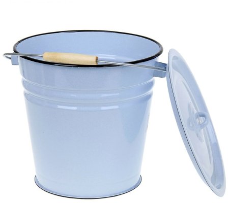 Ведро пищевое Палевый эмаль  12л цвет голубой