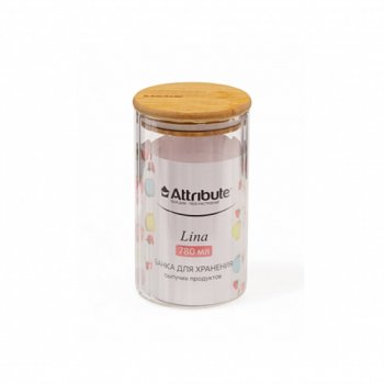 Банка для сыпучих продуктов Attribute LINA 0,78л стекло