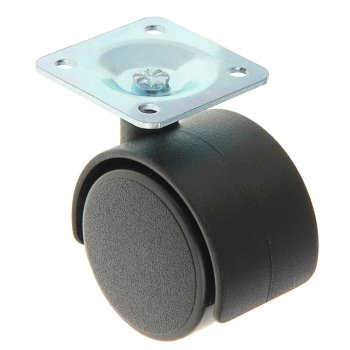 Опора колесная поворотная без тормоза на площадке Ø40 мм черный