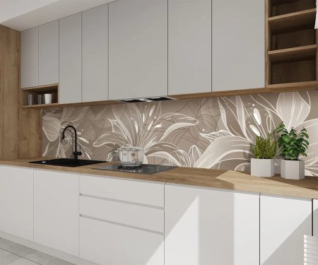 Фартук ПВХ Цветы 300х60