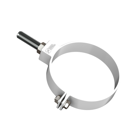 Хомут трубы с дюбелем ТН-ПВХ белый  пластик