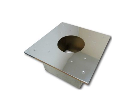 Узел потолочно-проходной квадратный 470х120мм 470х0,5/0,5мм нержавеющая+оцинкованная сталь хром