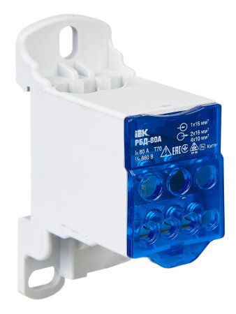 Блок распределительный на DIN-рейку IEK арт.RBD-80