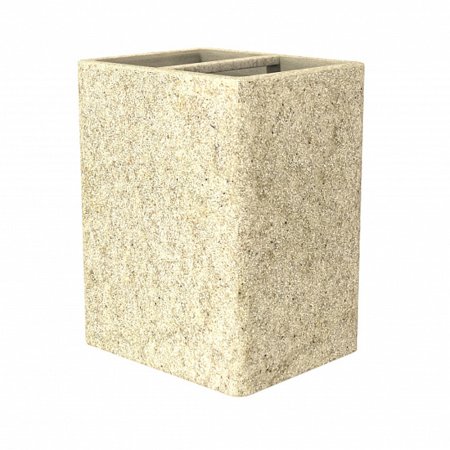 Подставка для зубных щеток с разделителем STONE полирезина цвет бежевый