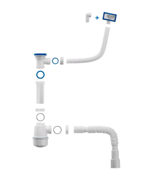 Сифон MasterProf для кухни 1 1/2" 40 мм с переливом