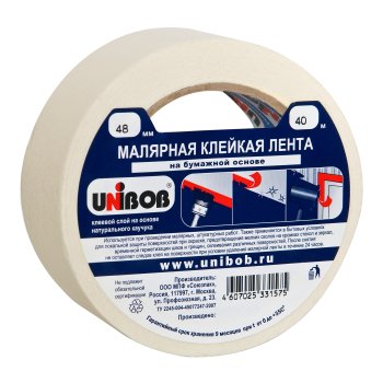 Лента малярная UNIBOB 48 мм х 40м белый