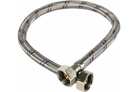 Гибкая подводка FT GROUP для воды 50см 1/2"х1/2" нержавеющая сталь гайка-гайка