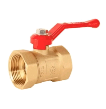 Кран шаровый ручка - рычаг ГАЛЛОП 1/2" красный вентиль ВН-ВН латунь
