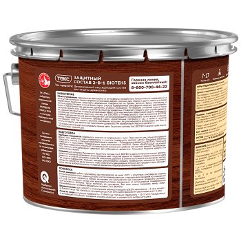 Антисептик Текс BIOTEKS 2 в 1 декоративный орех 9 л