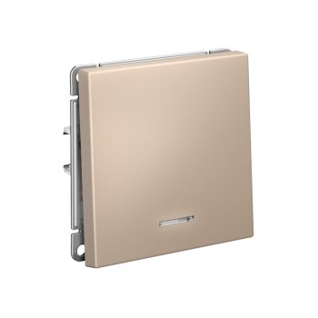 Выключатель встраиваемый Systeme Electric ARTGALLERY 1 кл. песочный, с подсветкой, арт. GAL001213s