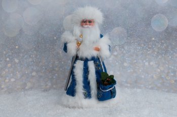 Дед Мороз музыкальный 20х40 см синий