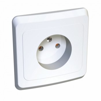 Розетка силовая одноместная встраиваемая Schneider Electric Этюд без заземления, цвет белый, арт. PC16-001B