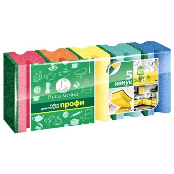Губка Eco line profi 8,5х6,5х4 см 5 шт Губка Eco line profi 8,5х6,5х4 см 5 шт