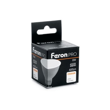 Лампа светодиодная Feron Pro GU5.3 6Вт 4000К нейтральный белый MR16