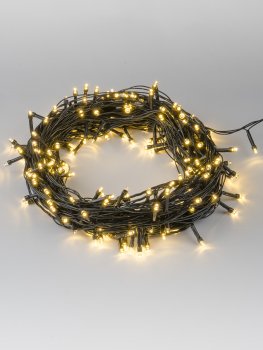 Гирлянда для дома нить 30м белый теплый 300 LED ламп зеленый провод