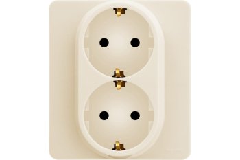 Розетка силовая двойная встраиваемая Legrand Inspiria с заземлением, цвет слоновая кость, арт. 673751