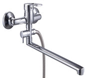 Смеситель для ванны одноручный длинный излив Omega 9307  цвет хром