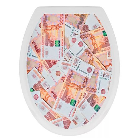Сиденье для унитаза Деньги пластик цвет белый