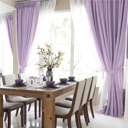 Комплект портьерных штор рогожка Волшебная ночь 165хсиреневый