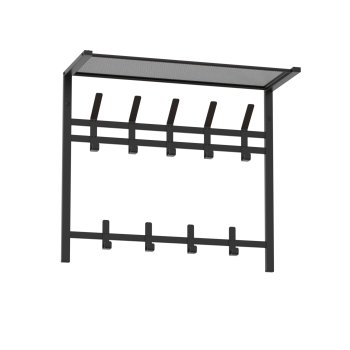 Вешалка настенная Торонто 22 5 крючков с полкой цвет черный