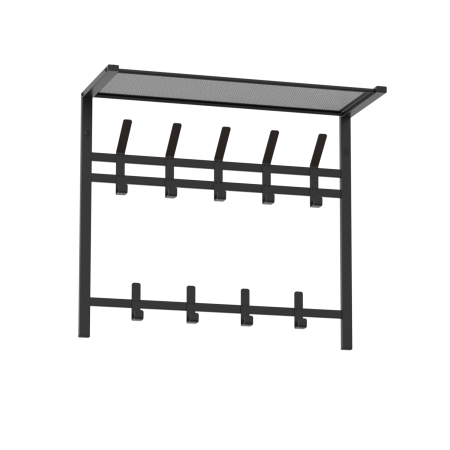 Вешалка настенная Торонто 22 5 крючков с полкой цвет черный