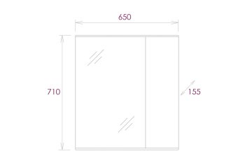 Шкаф-зеркало подвесной Марбл 71х65х15,5см белый