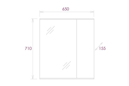 Шкаф-зеркало подвесной Марбл 71х65х15,5см белый