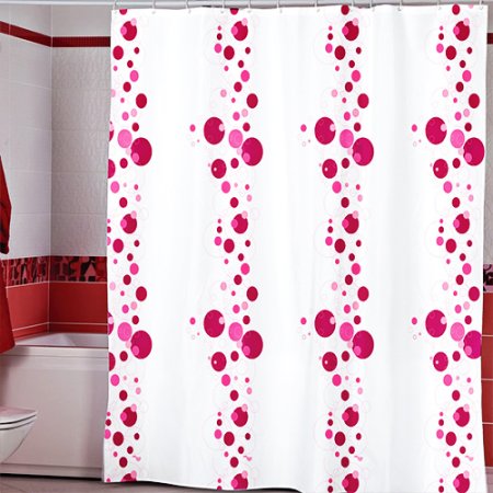 Штора для ванной  MIRANDA BUBBLE 180х200см полиэстер цвет розовый