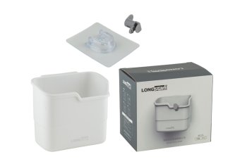 Полка для ванной 1 ярусная прямоугольная цвет белый