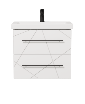 Тумба подвесная Геометрия ВК 50х56,5х44см цвет белый глянец