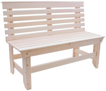 Лавочка для бани со спинкой Лесдар 110х40см липа