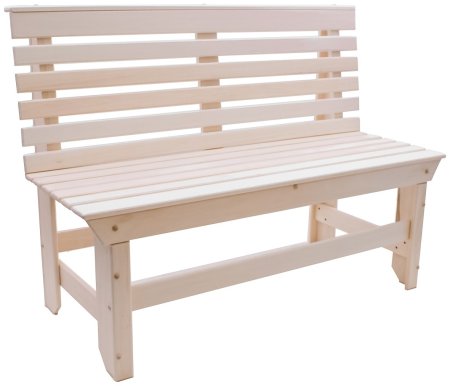 Лавочка для бани со спинкой Лесдар 110х40см липа