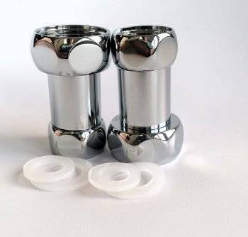 Соединитель TIM 1"х3/4" гг прямой 2 шт хром