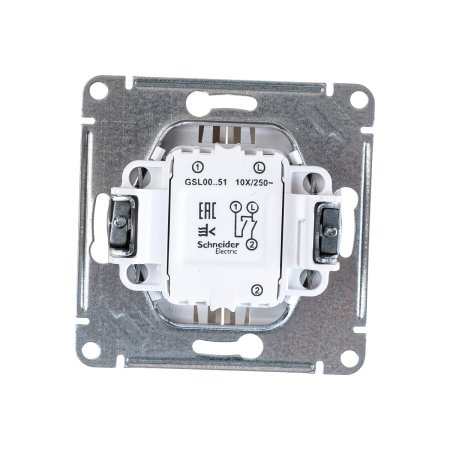Выключатель встраиваемый Schneider Electric Glossa 2 кл. платина, без подсветки, арт. GSL001251
